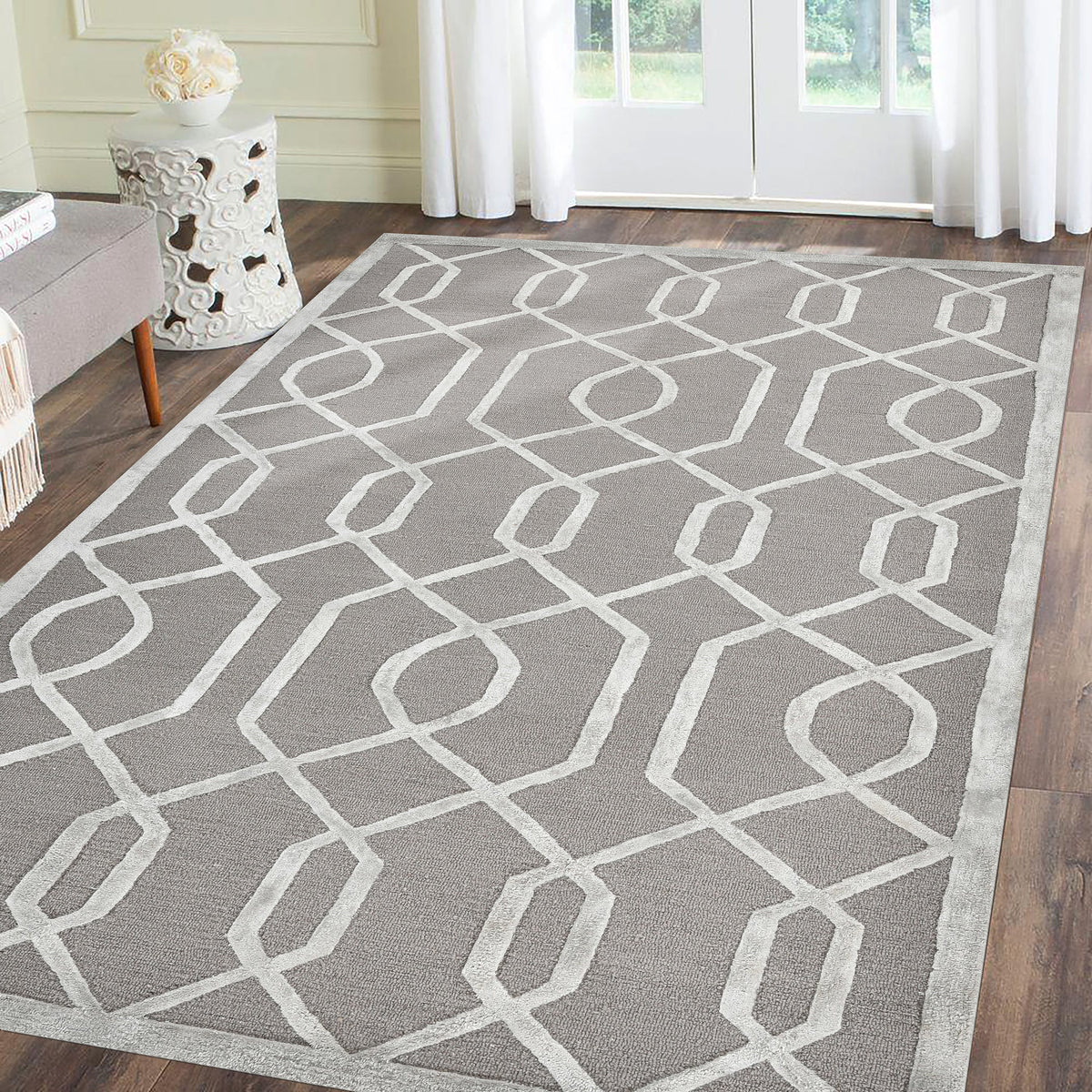 Saraswati Global Rug Handmade,Premium Wool, Area Rug, 5x8 Elegant Designs, Anti-Skid & Anti Slip Backing Carpet , Ideal for Bedroom, Living Room, and Dining Room, Kids Room, Office Rug. Saraswati Global