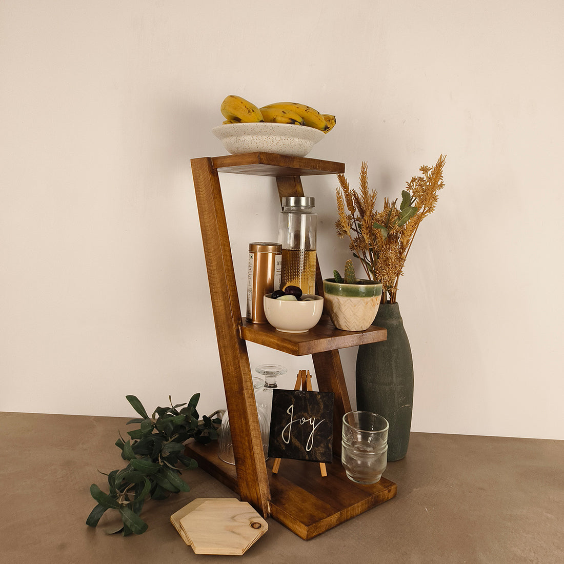 LYRIC 3 Tier Shelf & Planter -OUCH CART | Kitchen rack