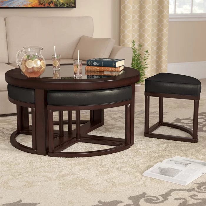 Landaverde Coffee Table with 4 Stools