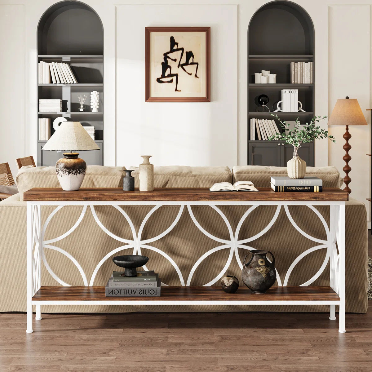 Exquisite Lattice Frame Sofa Table OUCH CART