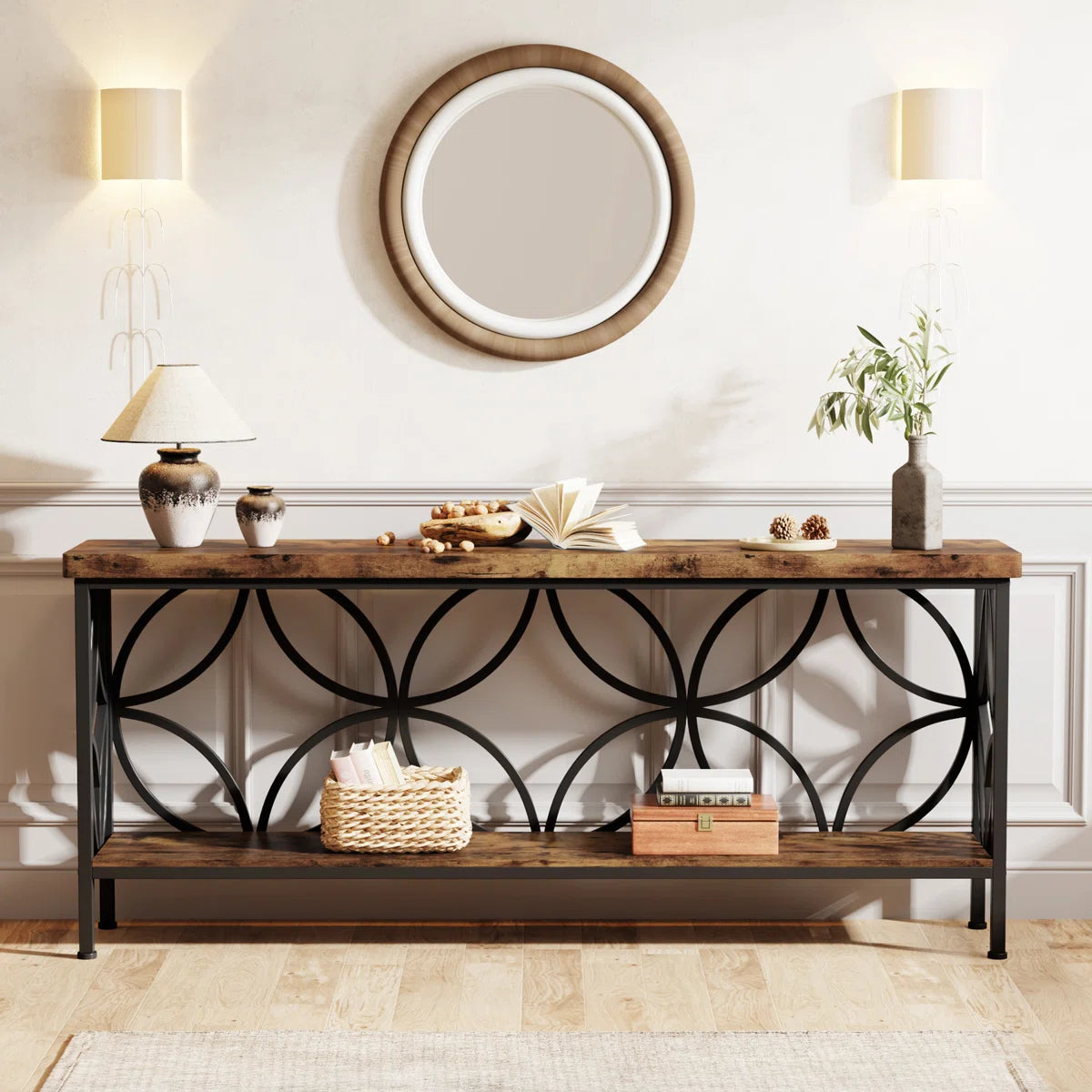 Exquisite Lattice Frame Sofa Table OUCH CART