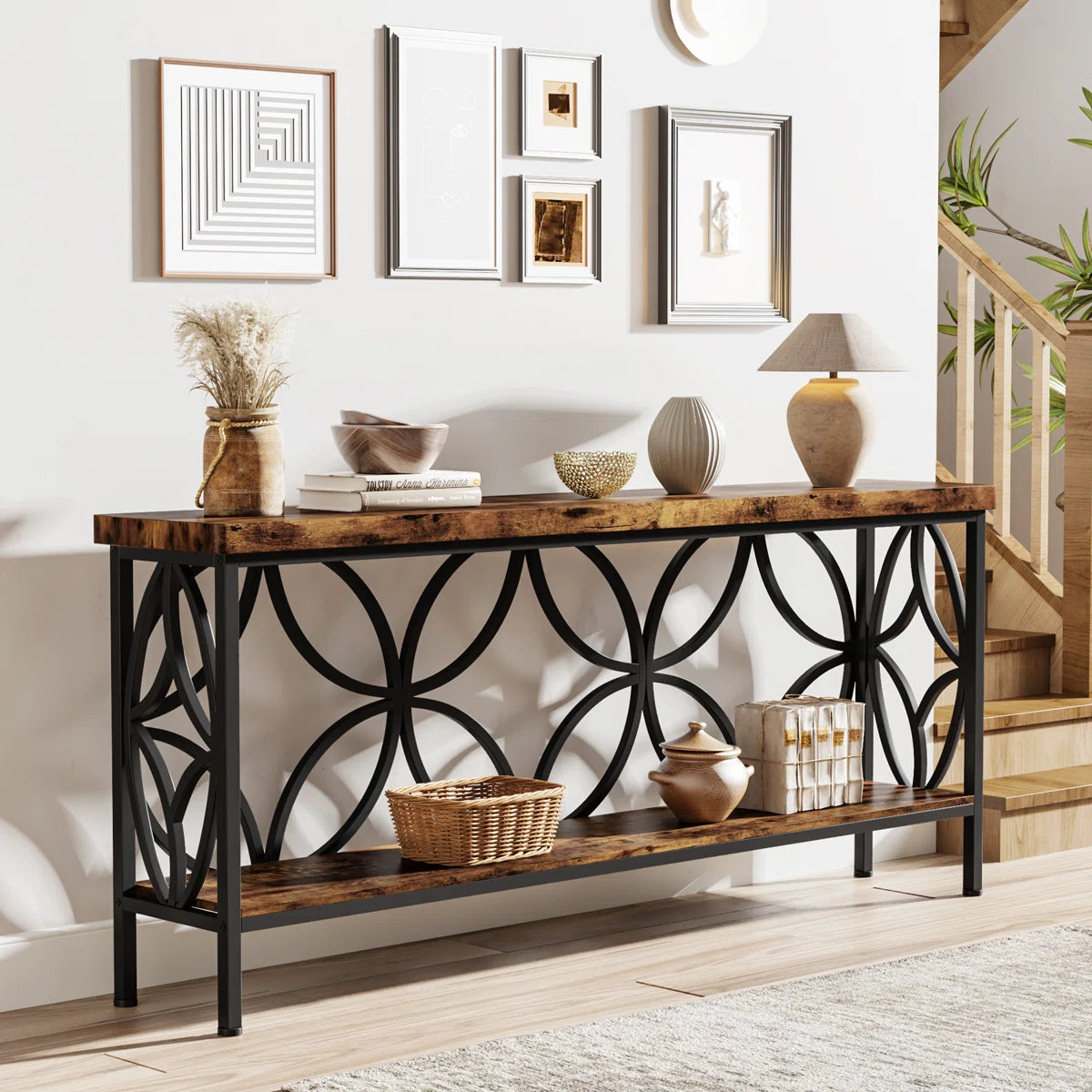 Exquisite Lattice Frame Sofa Table OUCH CART