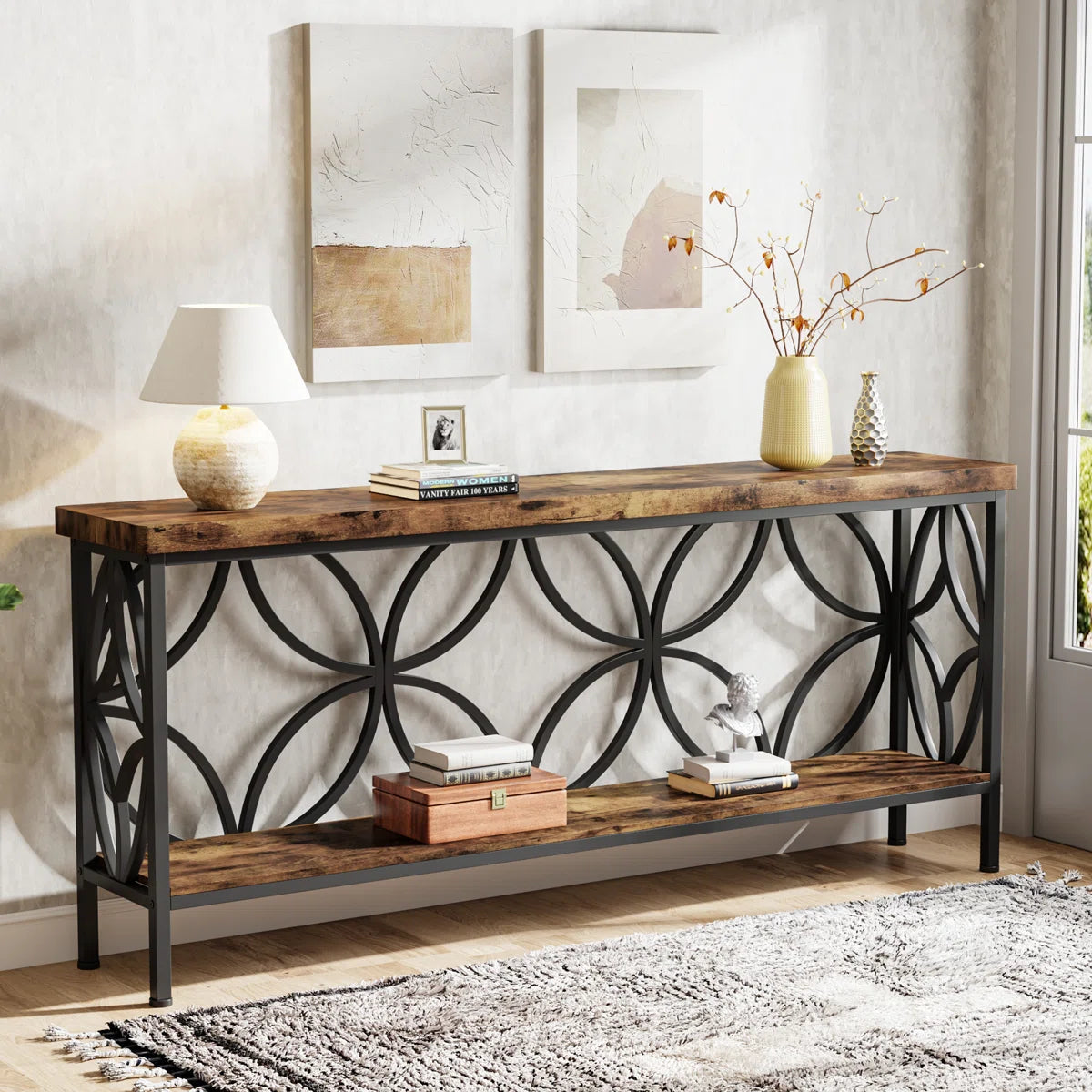 Exquisite Lattice Frame Sofa Table OUCH CART