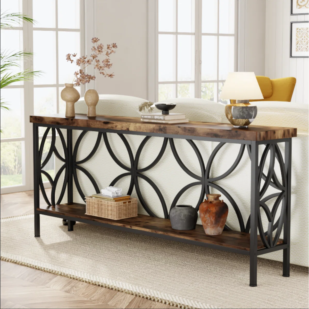 Exquisite Lattice Frame Sofa Table OUCH CART