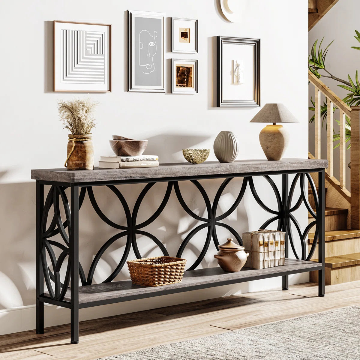 Exquisite Lattice Frame Sofa Table OUCH CART
