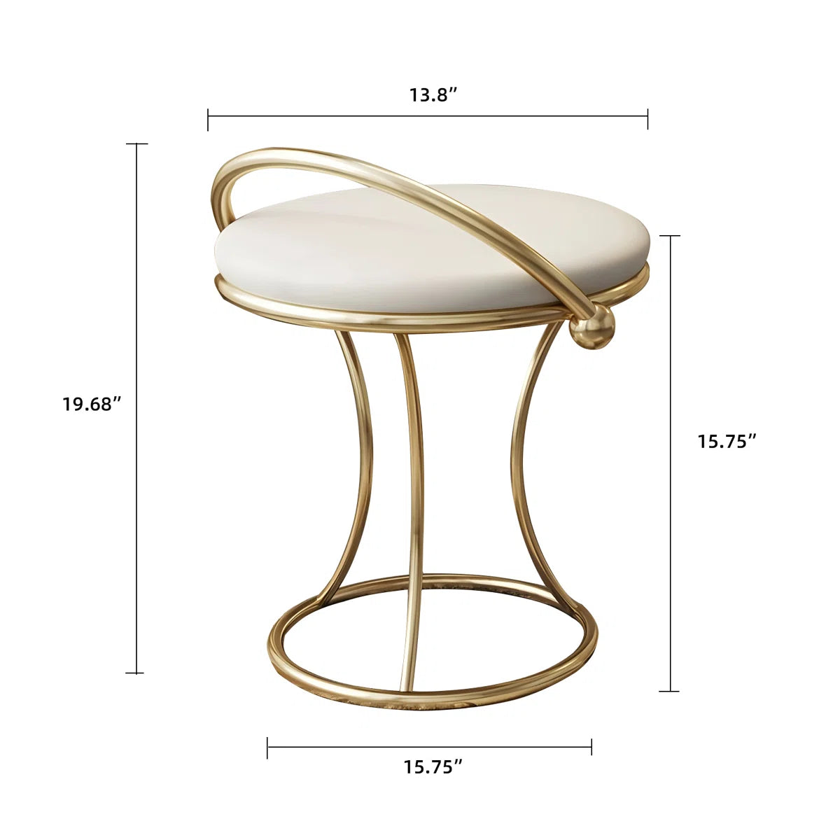 Modern Cream White Vanity Set with Lighted Mirror, Movable Cabinet & Stool