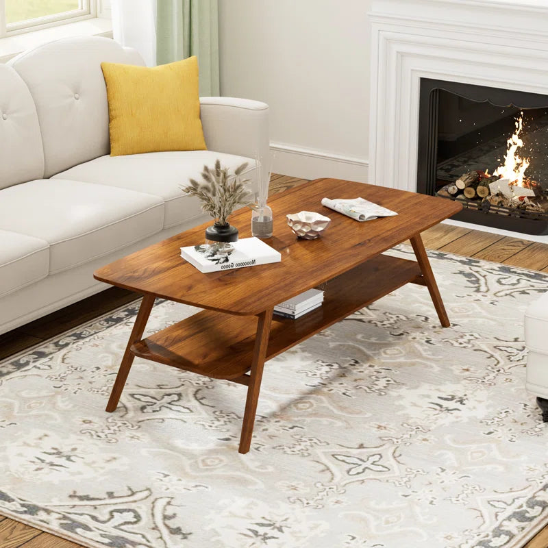 Wide Solid Wood Coffee Table OUCH CART