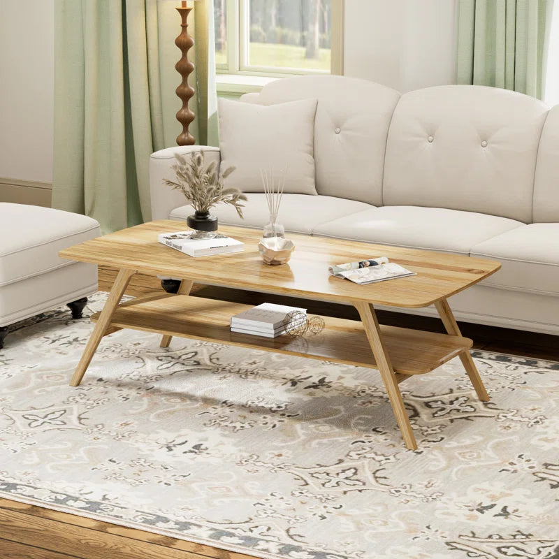 Wide Solid Wood Coffee Table OUCH CART