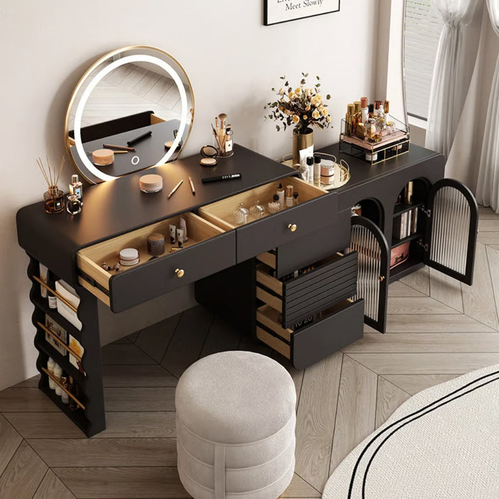 Laykyn Makeup Vanity Desk – Wooden Dressing Table without Mirror & Drawers