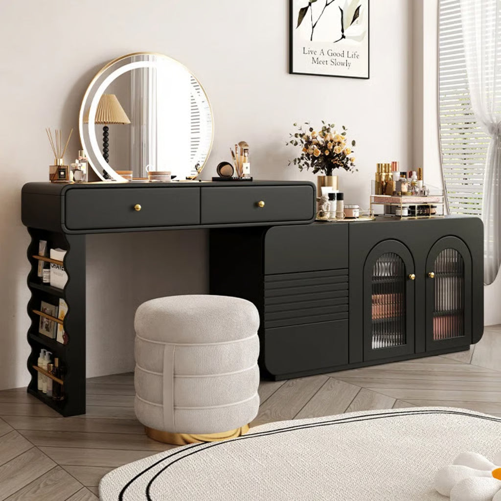 Laykyn Makeup Vanity Desk – Wooden Dressing Table without Mirror & Drawers