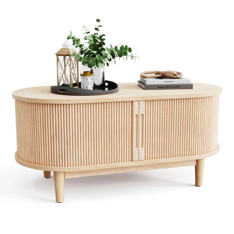 Leathia Fluted Coffee Table With Storage OUCH CART