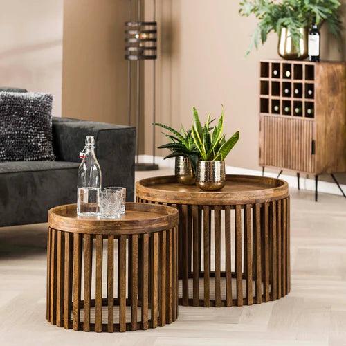 sanjay Solid Wood Coffee Table Set of 2 - Ouch Cart