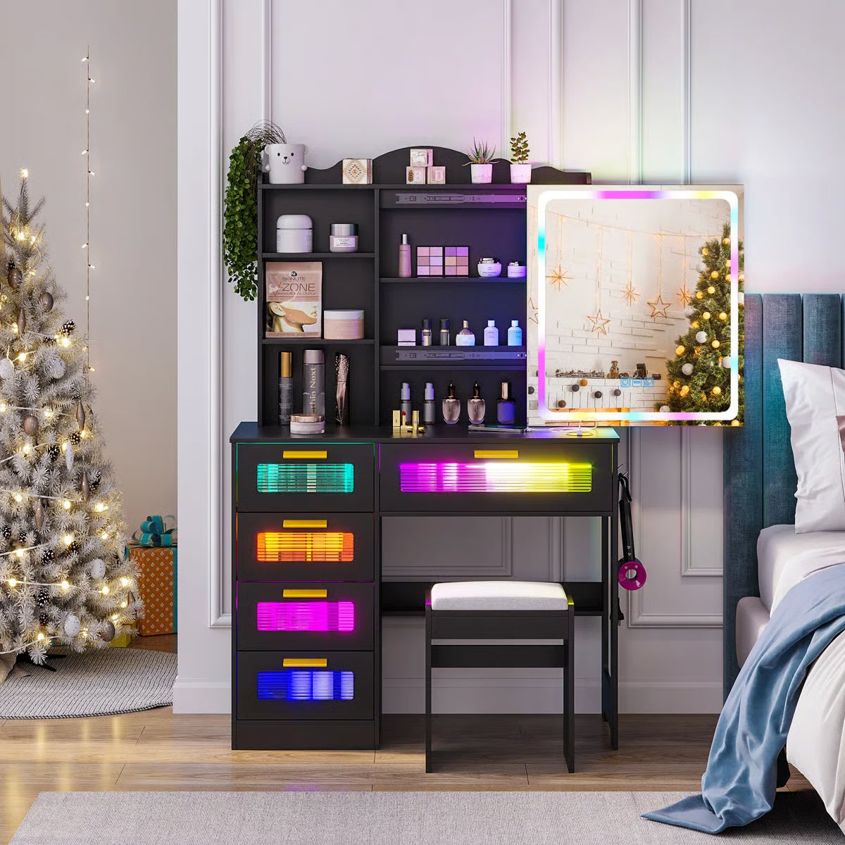 Lieliea Makeup Vanity Desk with Stylish Design and Storage