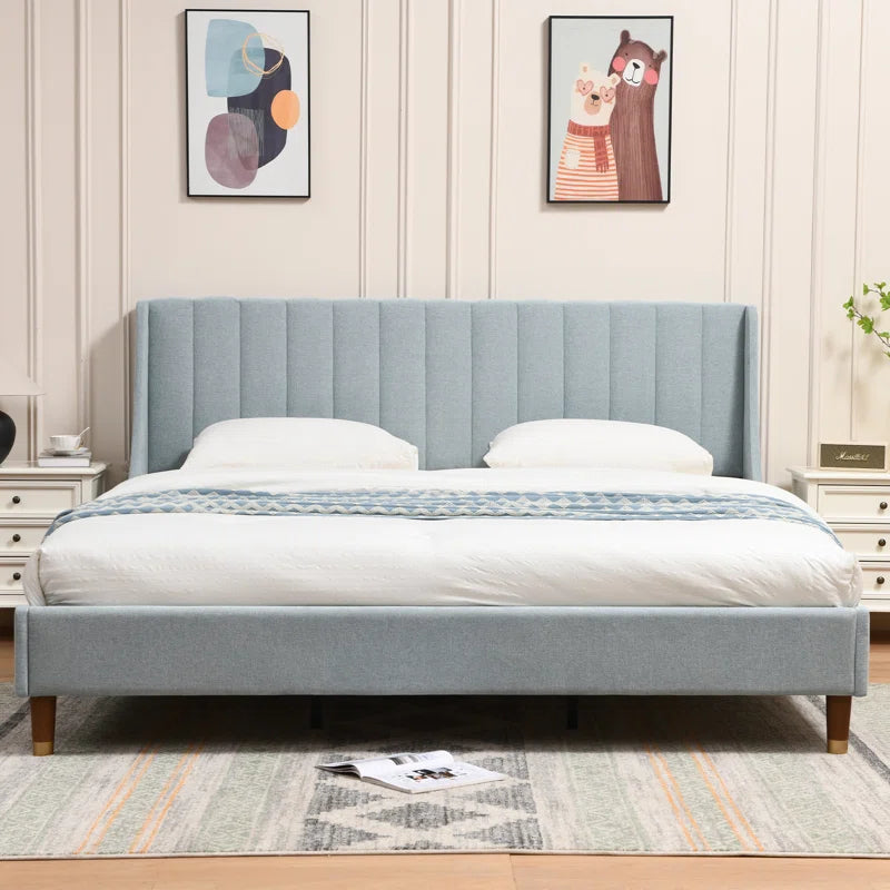 Marek Upholstered Wingback Bed OUCH CART