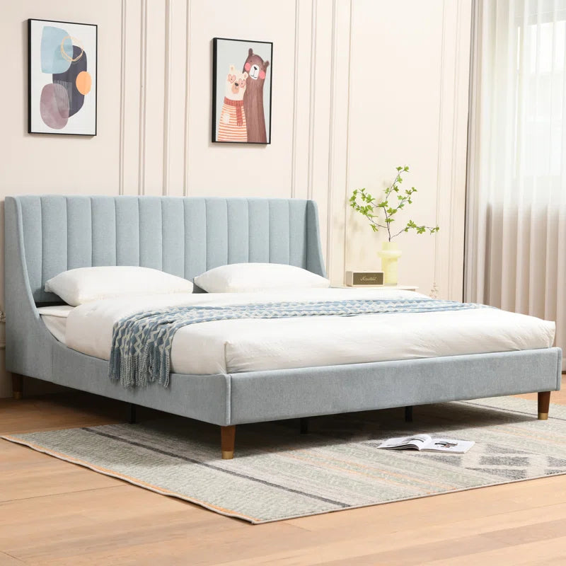 Marek Upholstered Wingback Bed OUCH CART