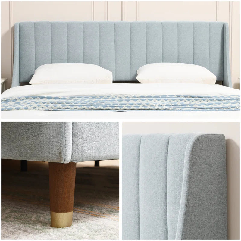 Marek Upholstered Wingback Bed OUCH CART