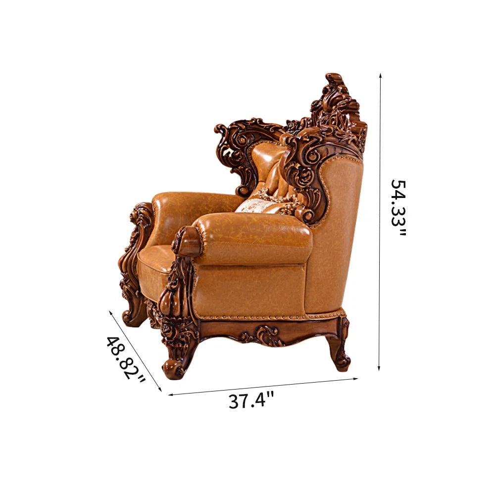 Living Room European Style Solid Wood Carving Sofa Set