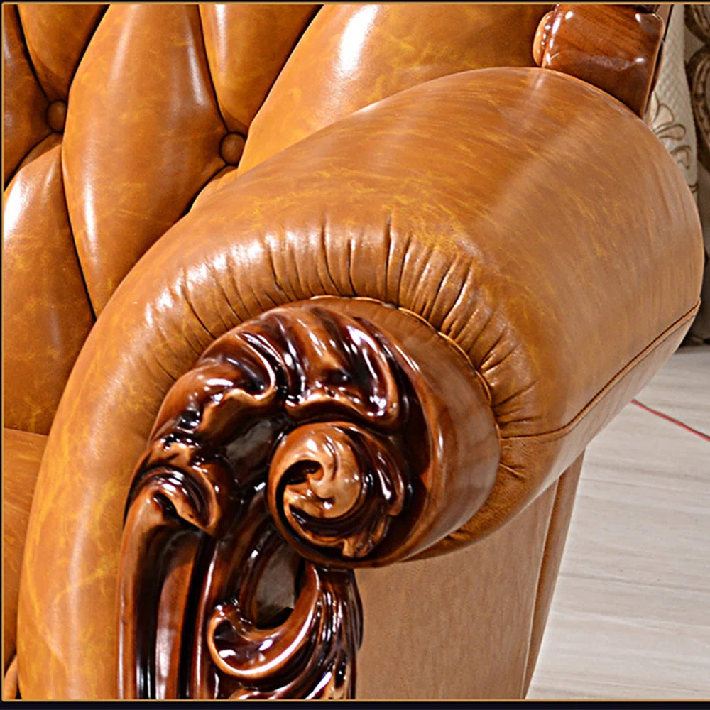 Living Room European Style Solid Wood Carving Sofa- OUCHCART | Sofa