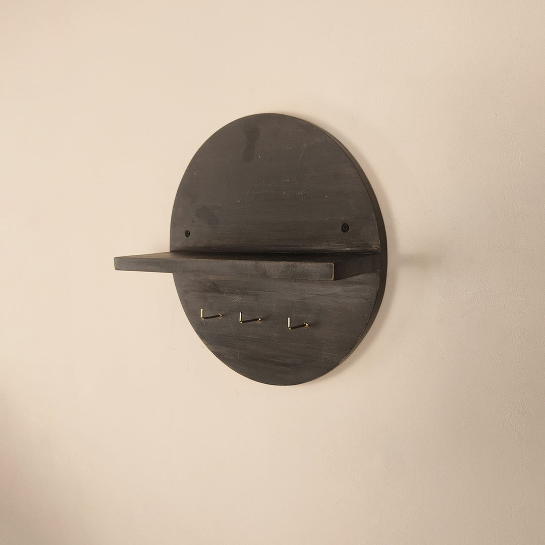 Lotus Wooden Wall Shelf Organiser with Key Holders -OUCH CART | Wall hangings