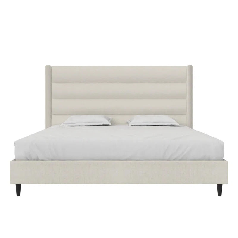 Louis King Upholstered Wingback Bed OUCH CART