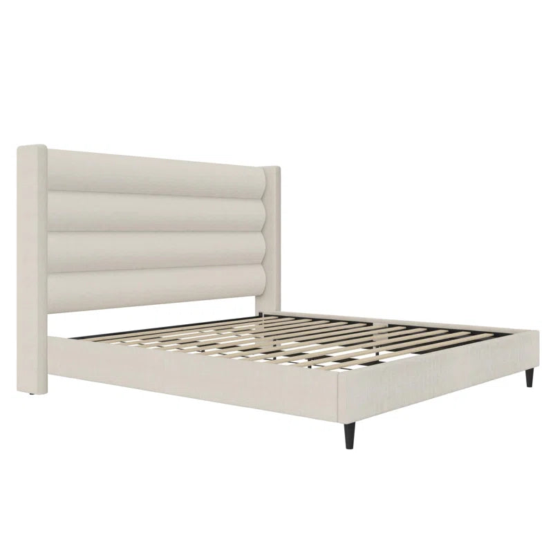 Louis King Upholstered Wingback Bed OUCH CART