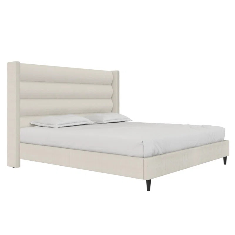 Louis King Upholstered Wingback Bed OUCH CART