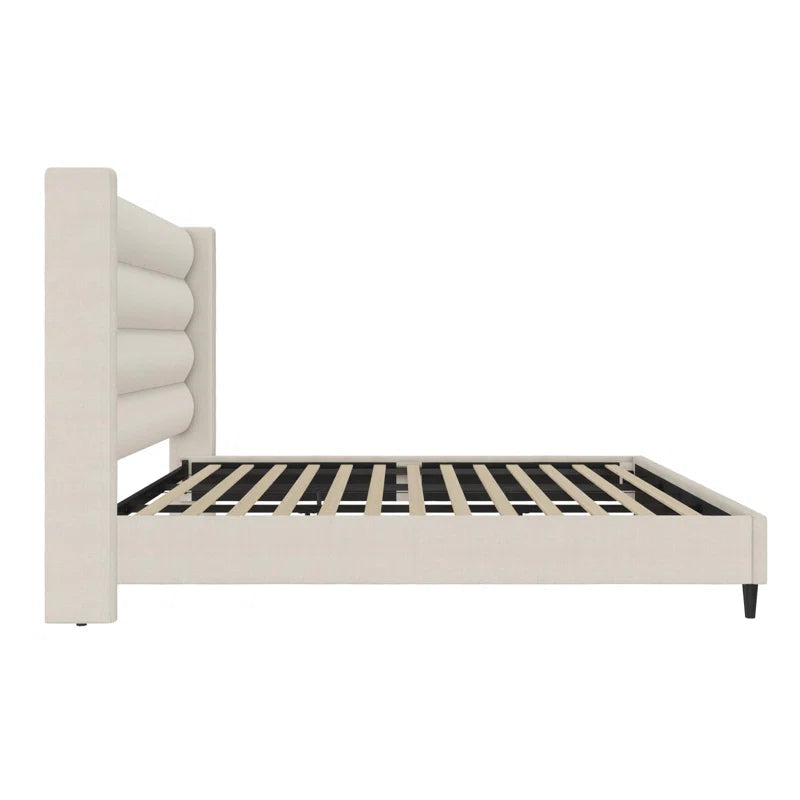 Louis King Upholstered Wingback Bed OUCH CART