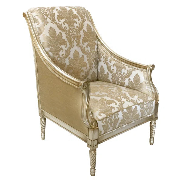 Ouch Cart Louis XVI Versailles Accent Chair in Antique Silver Finish
