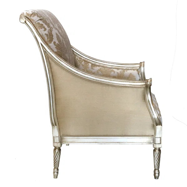 Ouch Cart Louis XVI Versailles Accent Chair in Antique Silver Finish
