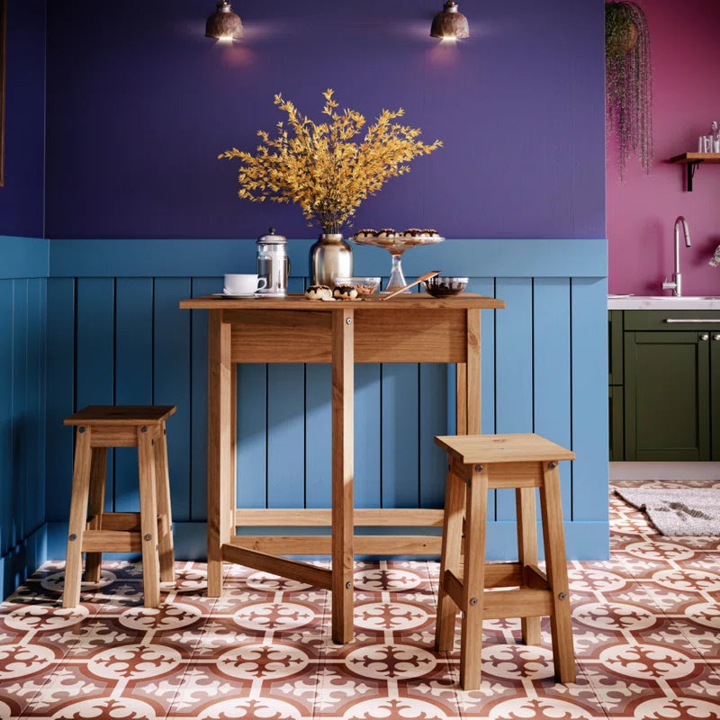 3 - Piece Solid Wood Dining Set ouch cart