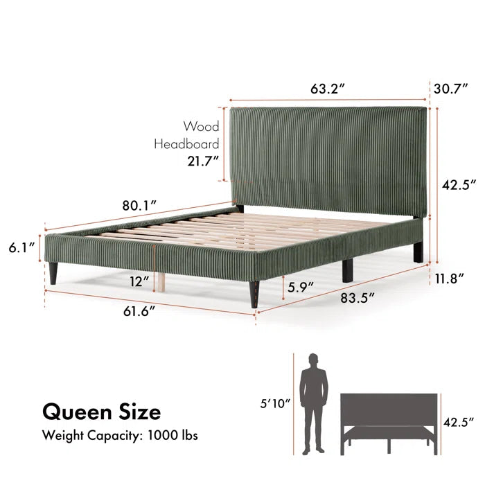 Loweswater Upholstered Platform Bed OUCH CART