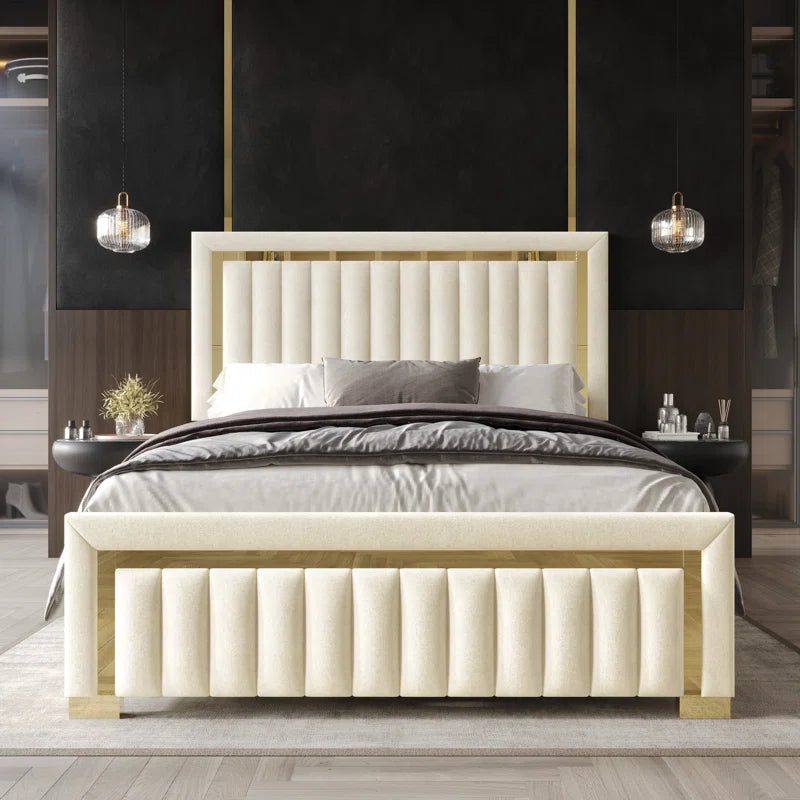 Lyn Upholstered Panel Bed OUCH CART