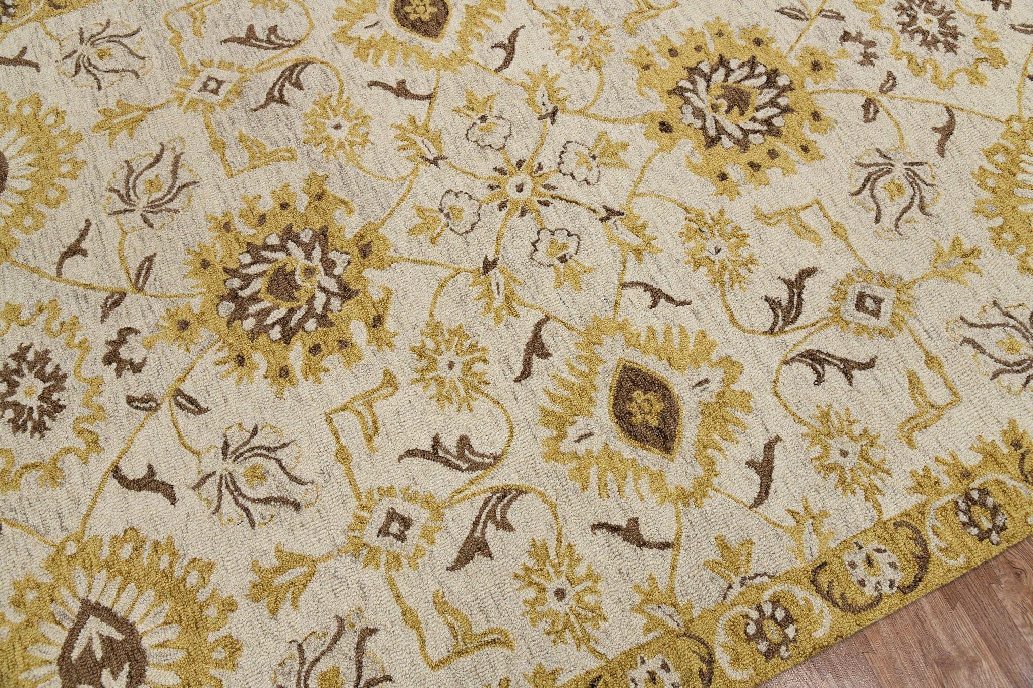 Gold Wool Romania 5x8 Feet Hand-Tufted Carpet - Rug - Ouch Cart