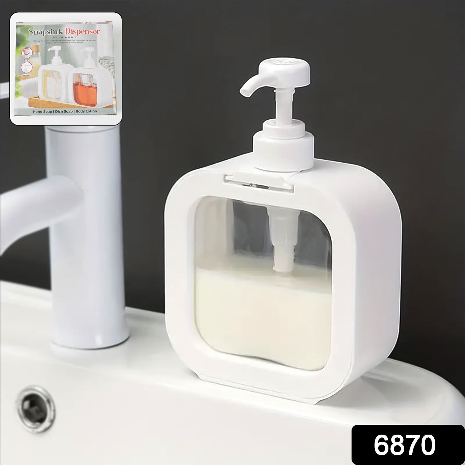 Snap Sink Dispenser Plastic Clear Empty Pump Lotion Bottles (1 Set) Wukusy