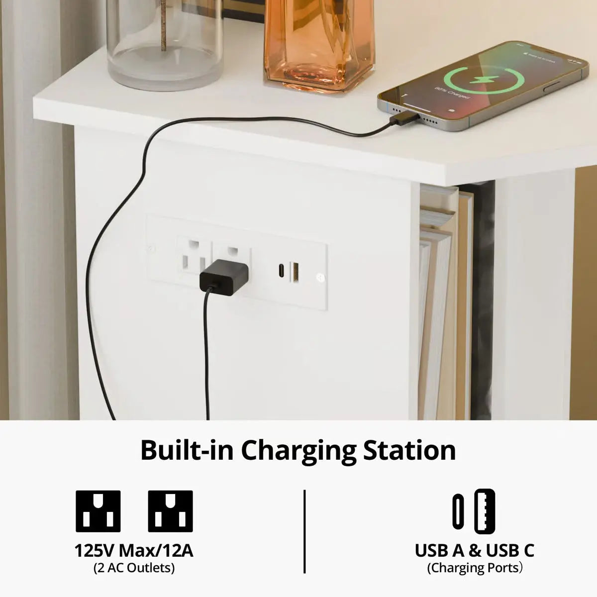 Modern Makarama Corner Makeup Desk – Vanity & Charging Station