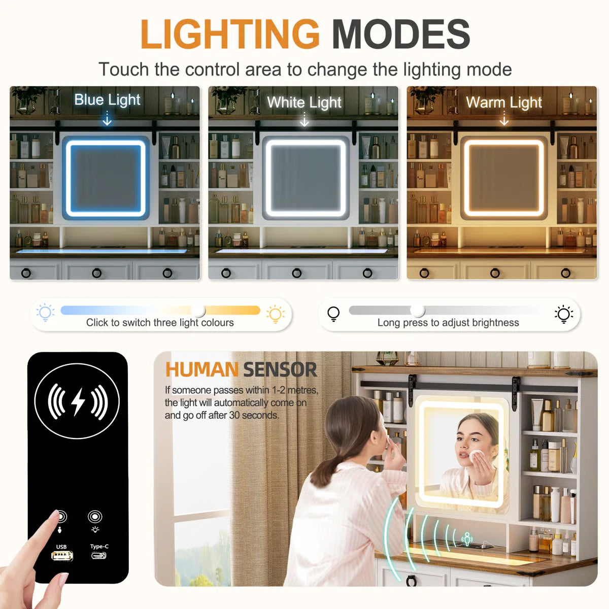 Makeup Vanity Desk for Bedroom with Storage, Mirror - OUCH CART | Dressing table