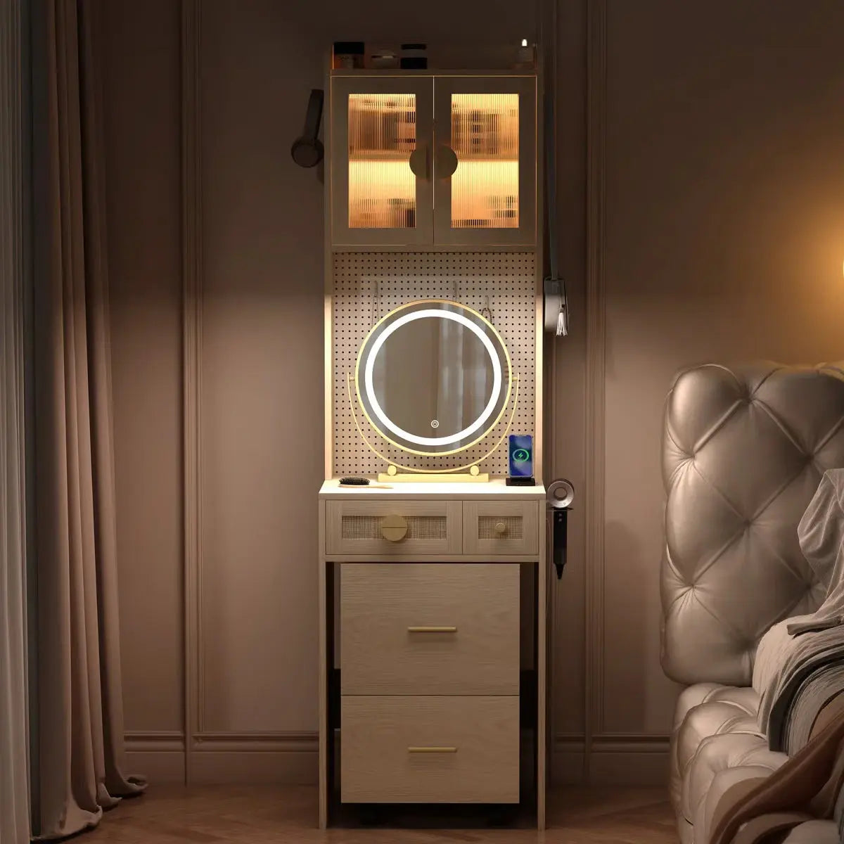 Makeup Vanity Set with Power Outlets-OUCH CART
Dressing table