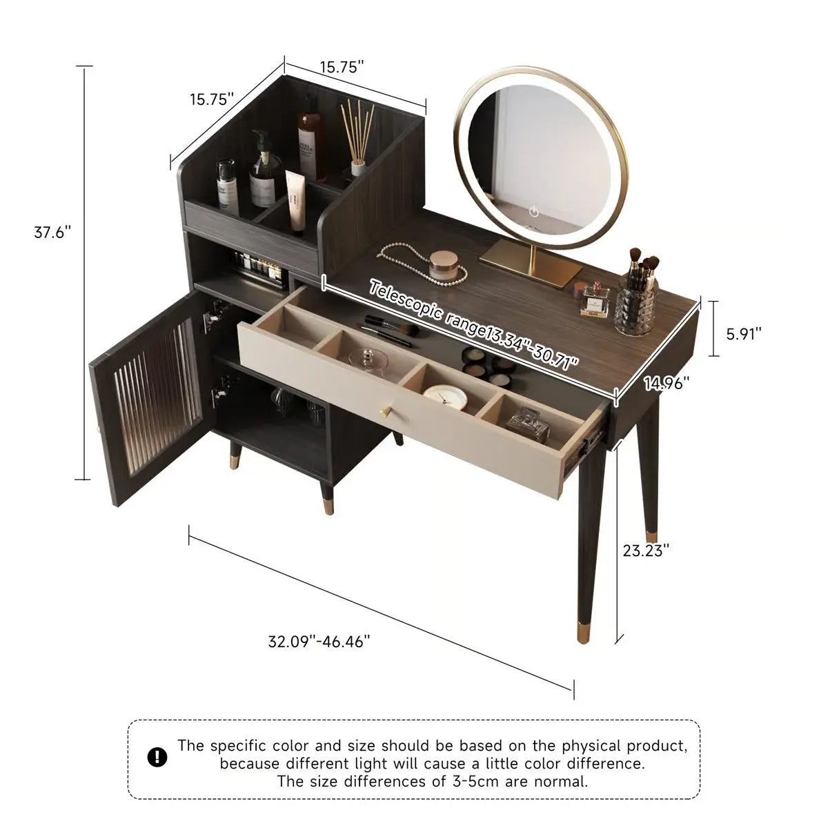 Elegant Makeup Vanity – Dressing Table with Mirror for Home & Apartment