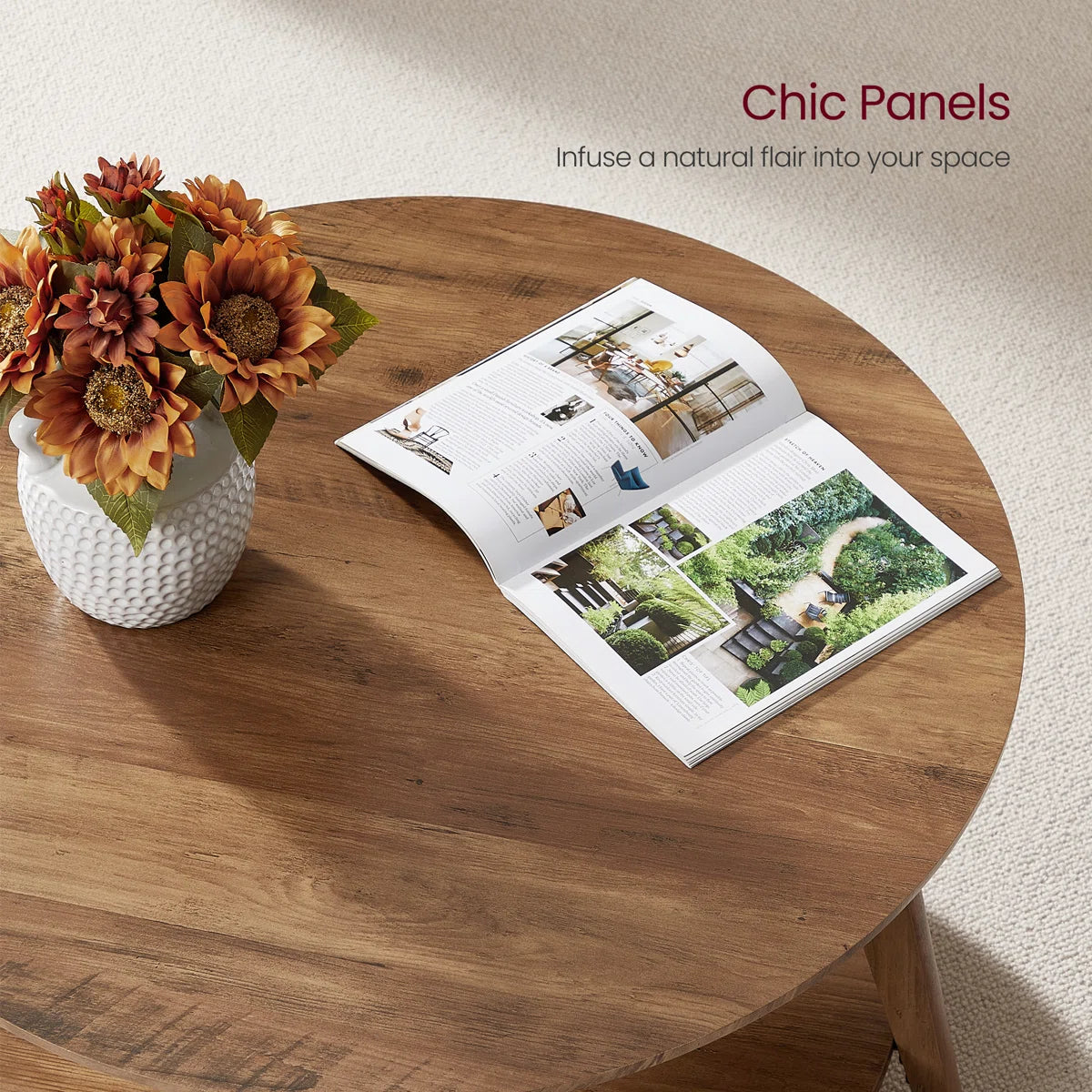 a Coffee Table With 2-Tier Storage Shelves OUCH CART