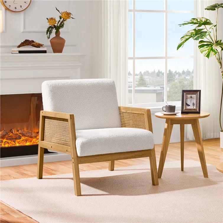 Mandar Wide Linen Lounge Chair - Ouch Cart | Armchair