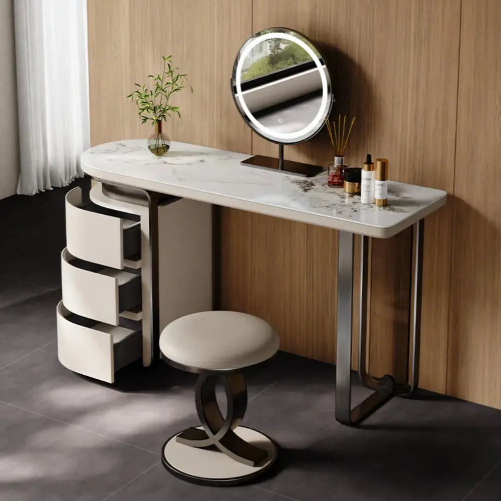 Mara Dressing Table with Mirror โ Modern Makeup Organizer-OUCH CART |Dressing table
