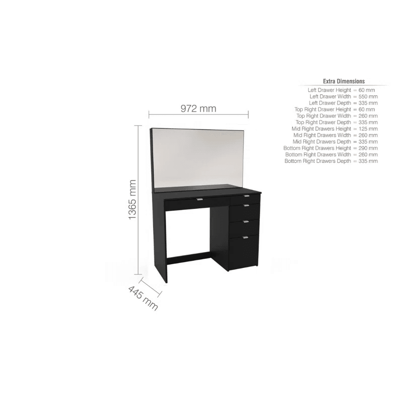 Maximilian Dressing Table with Mirror - Ouch Cart