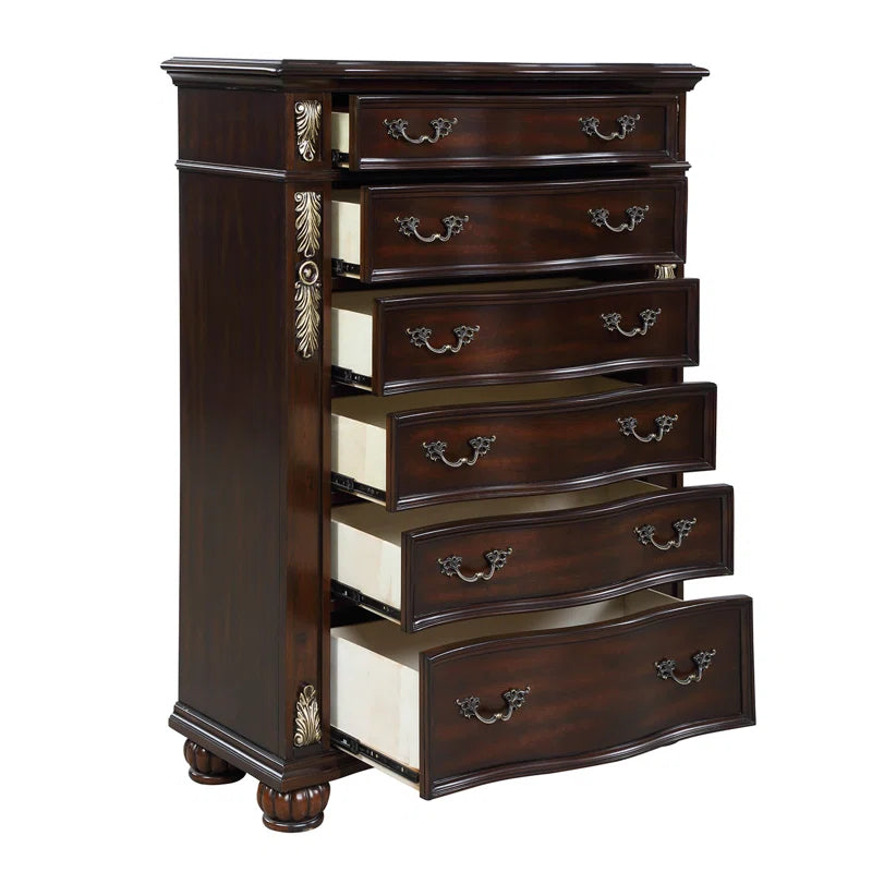 Maximus 6-Drawer Wood Chest in Madeira