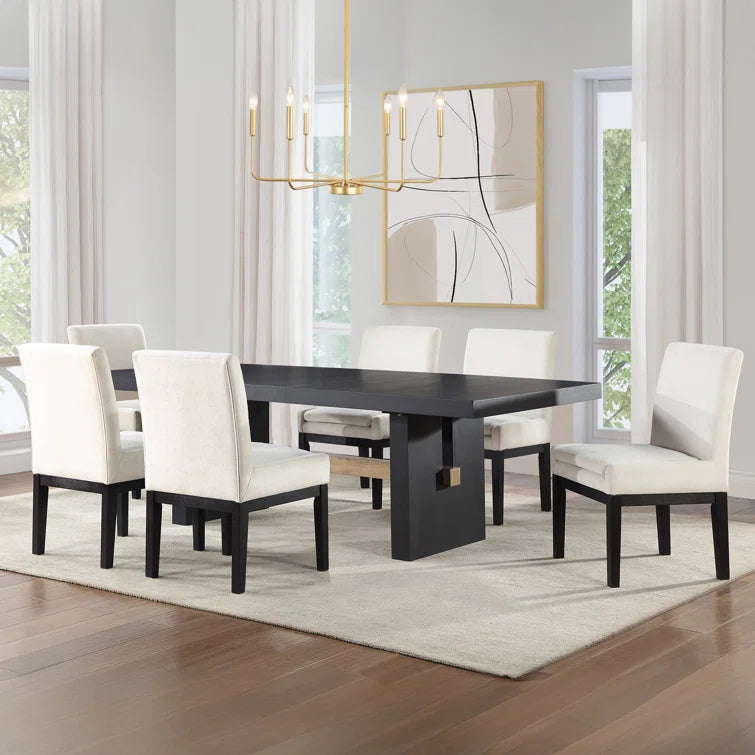 6 seater Dining Set with Parsons Chairs for Stylish Gatherings