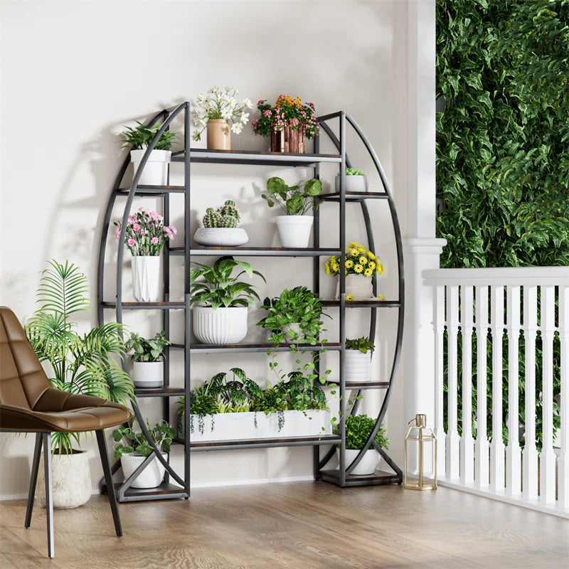 Metal Plant Stand Multi-Tiered Flower Pot Rack For Garden Patio OUCH CART