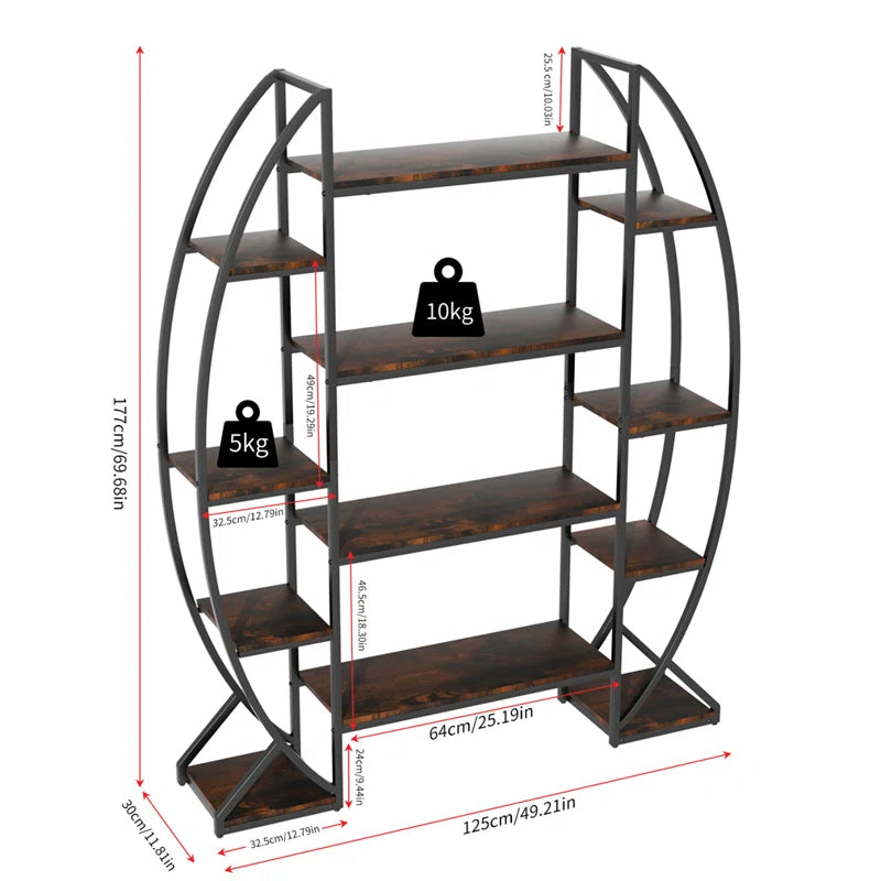 Metal Plant Stand Multi-Tiered Flower Pot Rack For Garden Patio OUCH CART