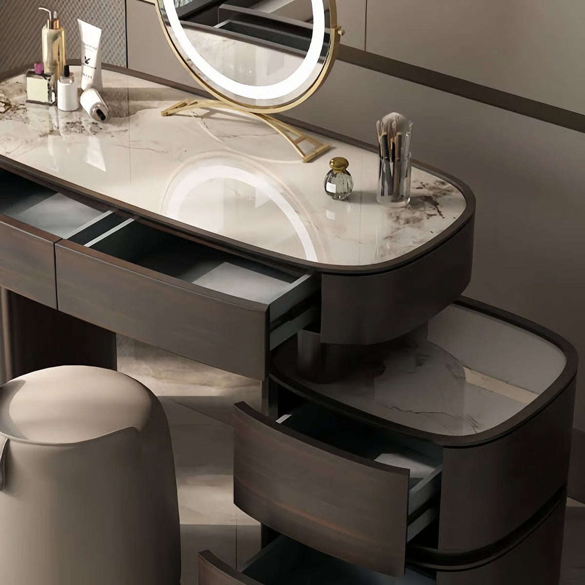 Mhosin Dressing Table without Mirror – Modern Makeup Organizer-OUCH CART |Dressing table