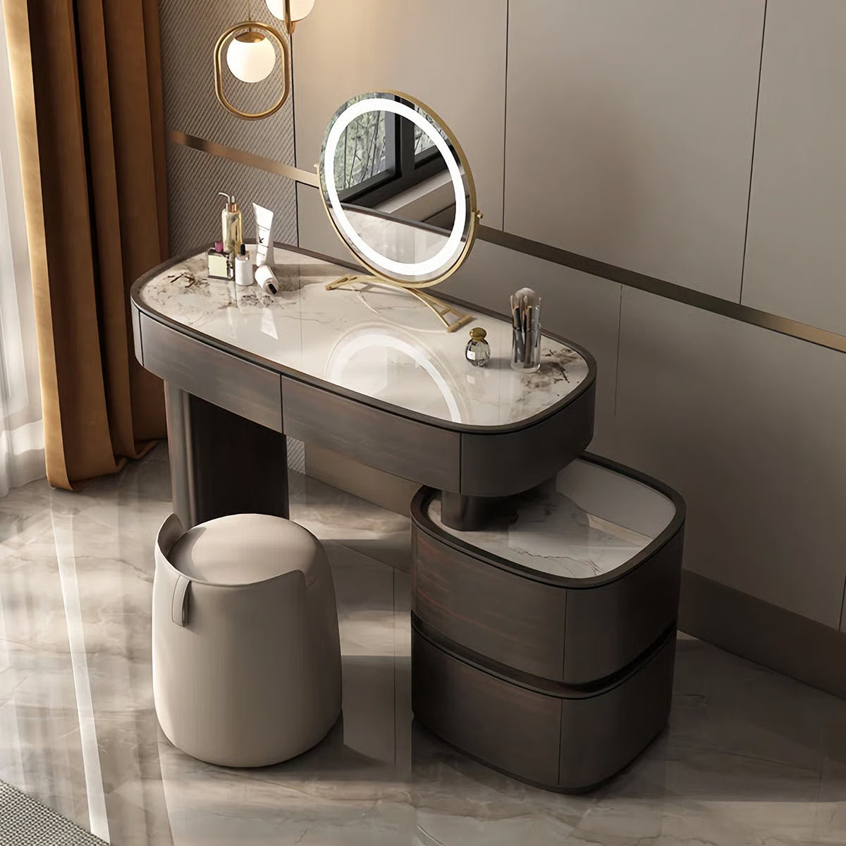 Mhosin Dressing Table without Mirror – Modern Makeup Organizer-OUCH CART |Dressing table