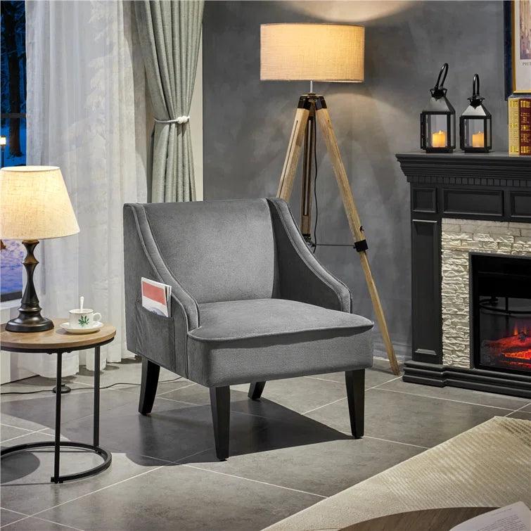 Mid-Century Modern Upholstered Accent Armchair - Ouch Cart