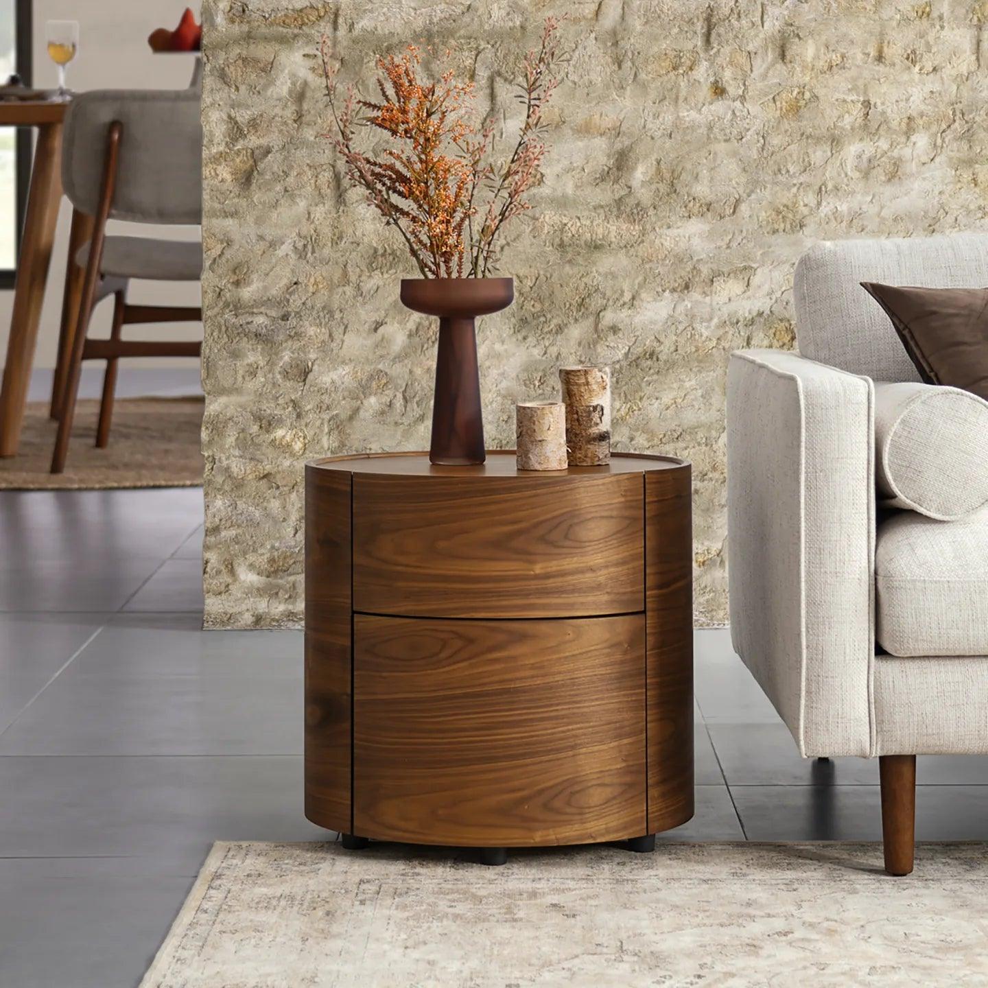 Bentwood with Walnut Veneer Mika Side Table - Ouch Cart